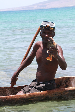 Fisherman with reef fish Haiti