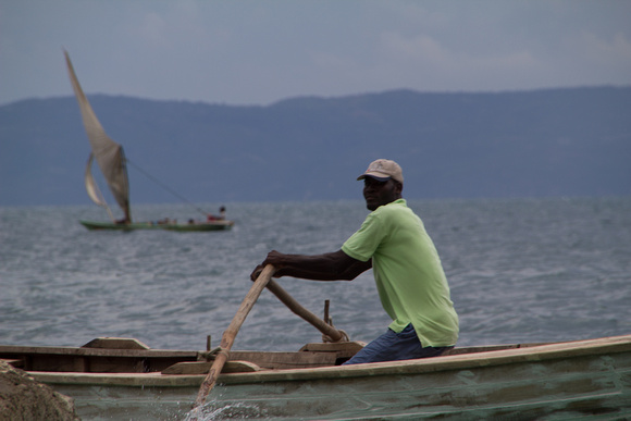 Man rowing La Gonave Haiti