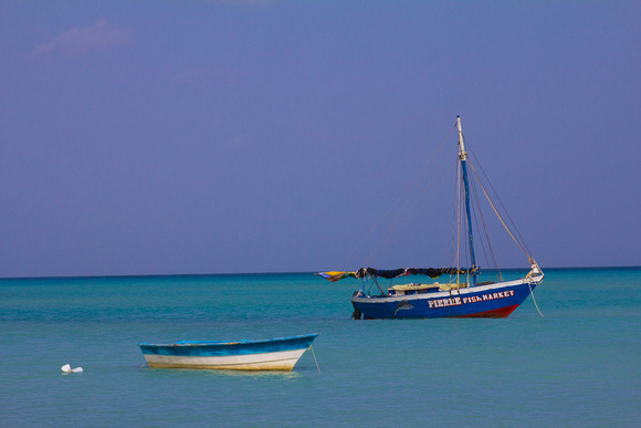 Two boats in bay Port Salut Haiti