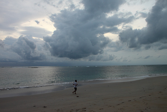 Jogging at beach self portrait phuket