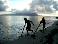 Kids at Sunset Mota Lava Island Vanuatu