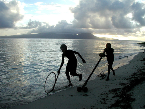 Kids at Sunset Mota Lava Island Vanuatu