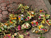 Food Offerings at the Temple Bali